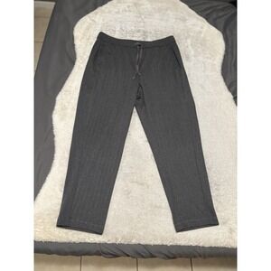 Eileen Fisher Pants Womens Medium Gray Herringbone Pull On Joggers Elastic Waist